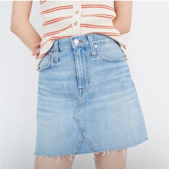 Madewell Rigid Denim A-Line Mini Skirt in Lovell Wash - Picture 1 of 7